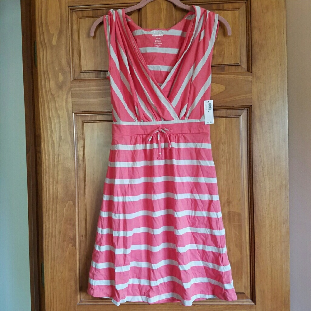 Old navy striped coral dress - NWT
